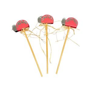 Wooden Ladybugs Decor On Dowels 14" Party Baby/Child Room Spring Garden Set of 3